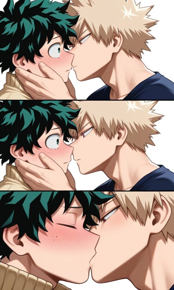 緑谷出久と爆豪勝己のキス
