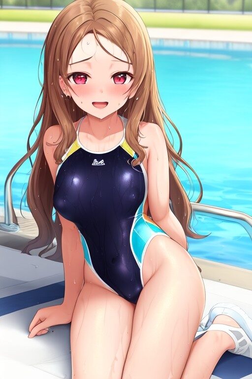 競泳水着を着た青羽ここな