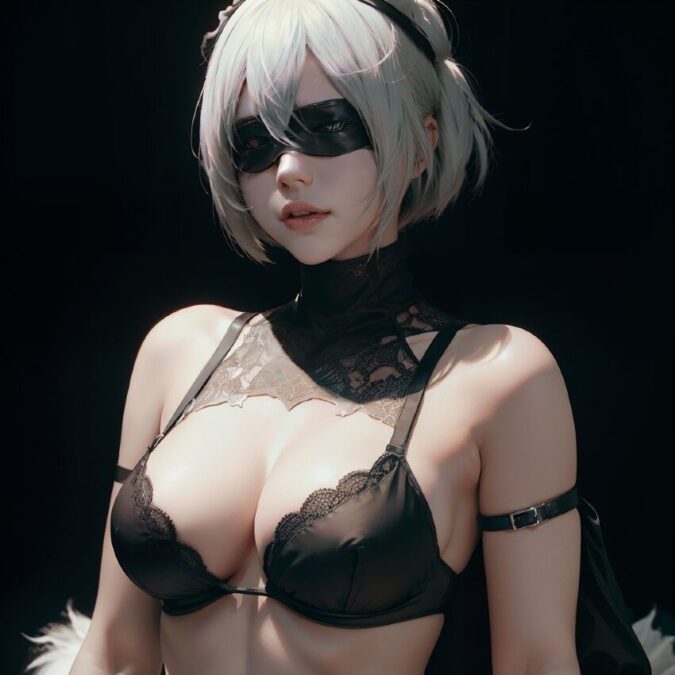 下着姿の2B