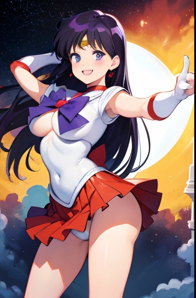 セーラーマーズ火野レイのパンチラ&横乳