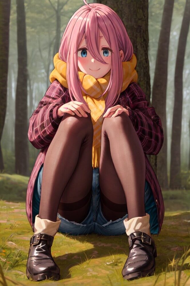 各務原なでしこのしゃがみパンチラ