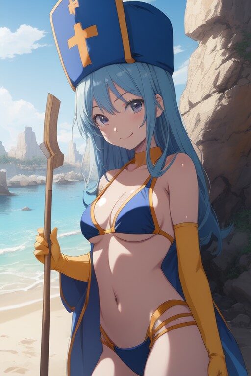 ビキニを着た女僧侶