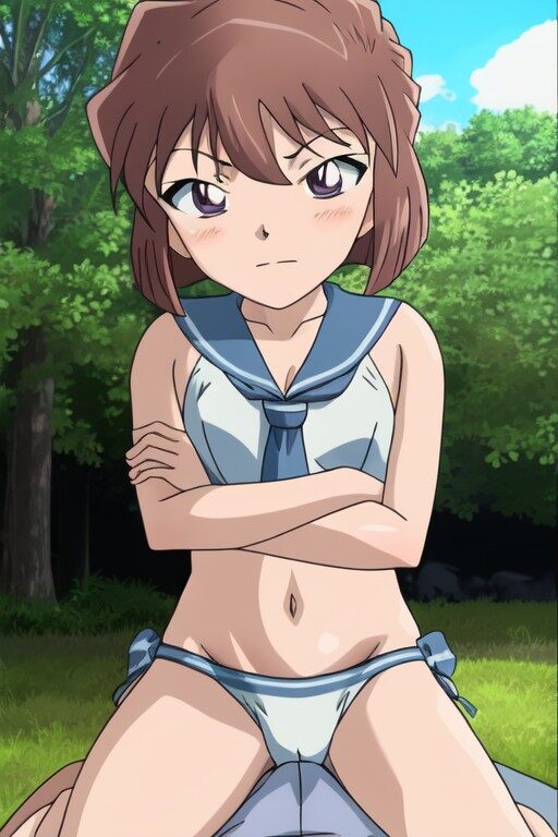 セーラー水着を着た灰原哀