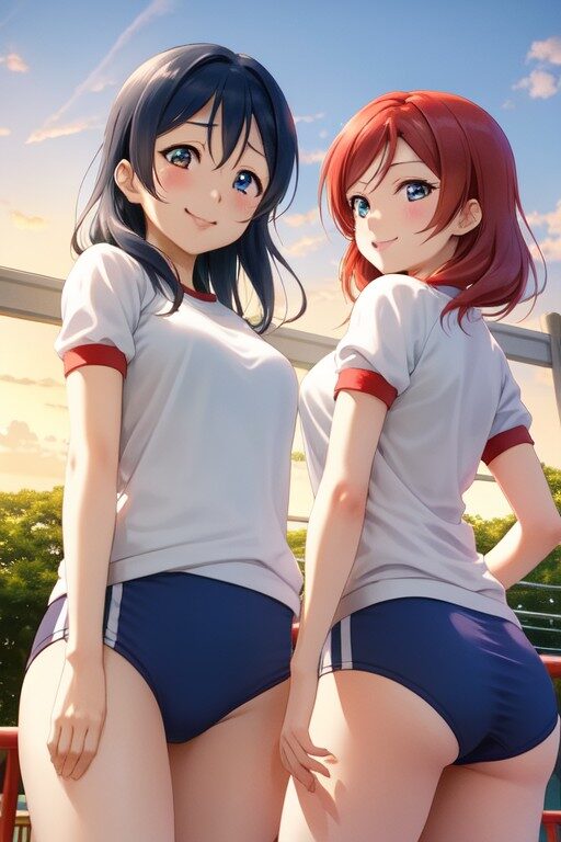 西木野真姫と園田海未のブルマ体操服