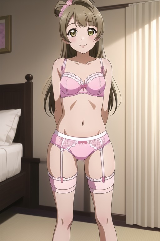 部屋で下着姿で自撮りする南ことり