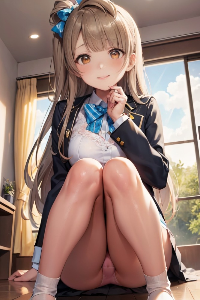 南ことりの制服しゃがみパンチラ