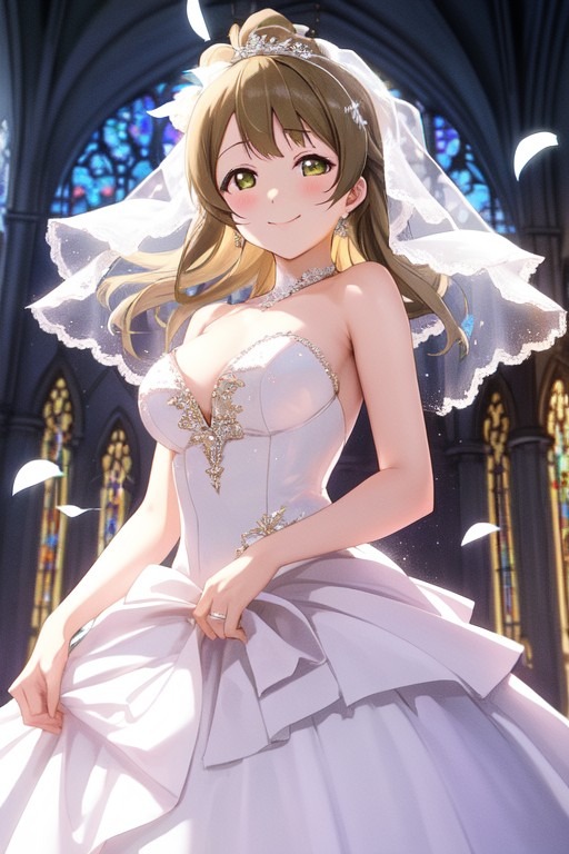 ウエディングドレスを着た南ことり