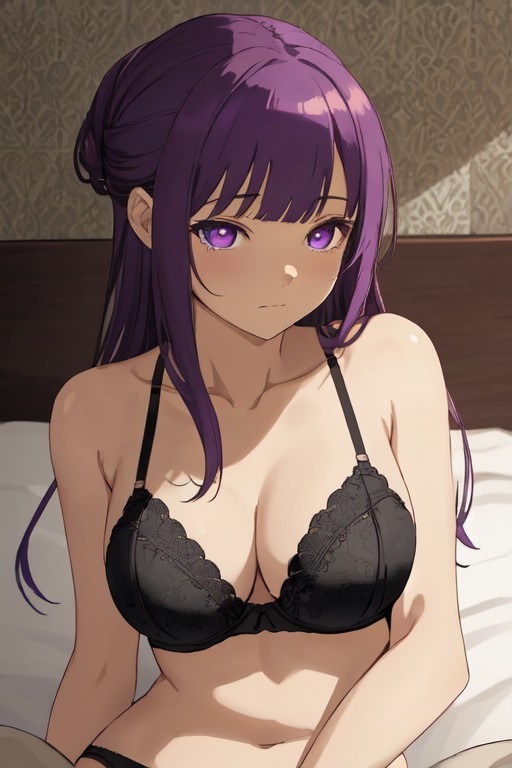 セクシーな黒い下着姿のフェルン