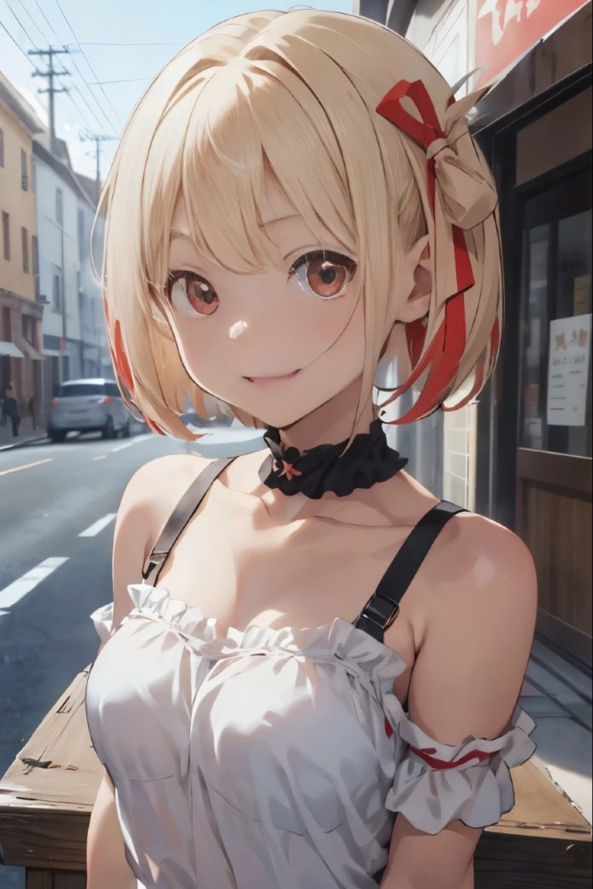 錦木千束の私服オフショルダー