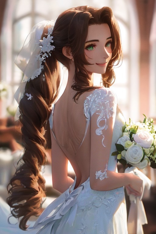ウエディングドレスを着たエアリス