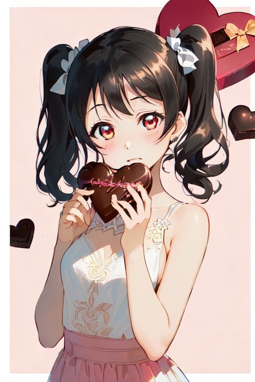 バレンタインのチョコを持った矢澤にこ