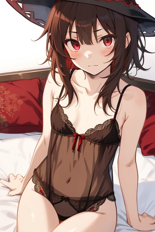 セクシーなランジェリーに照れるめぐみん