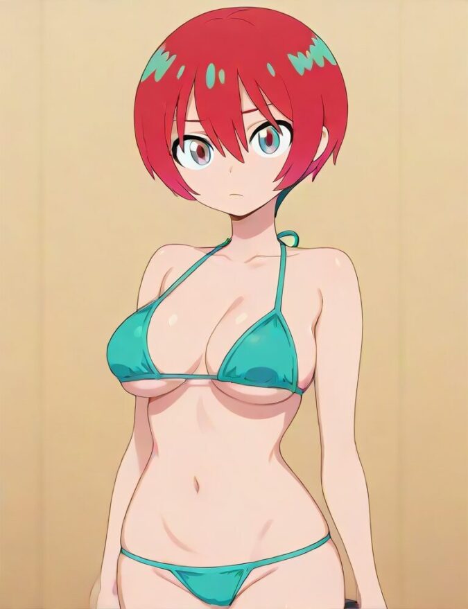 ビキニ姿のマチュ