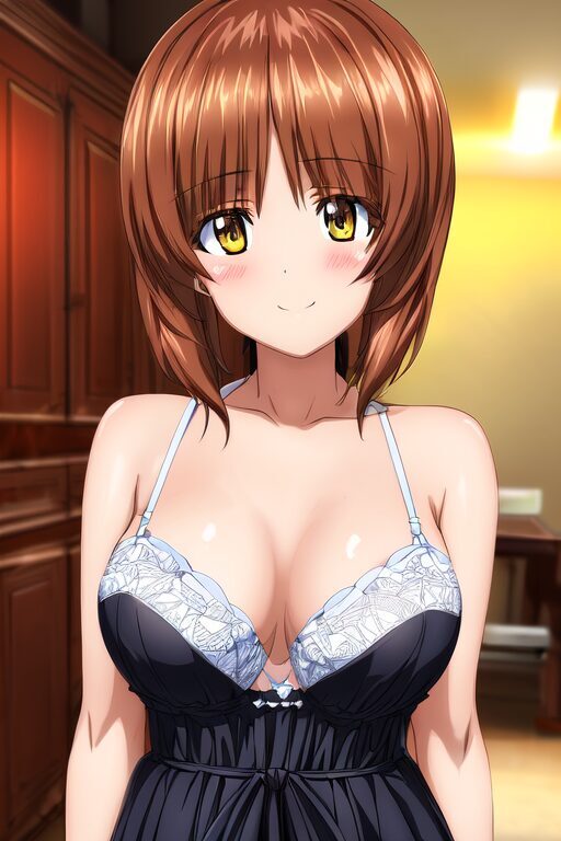 ベビードール姿の西住みほ