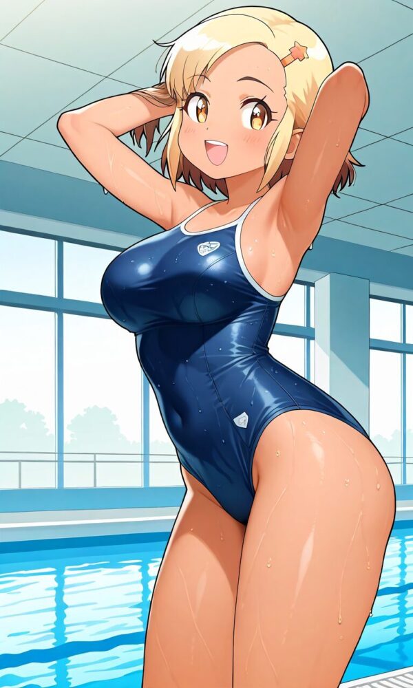 スクール水着を着たアンゴル・モア