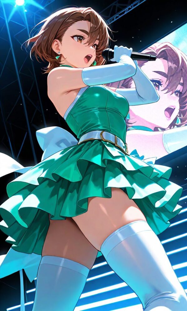アイドル風コスチューム姿の綾瀬桃