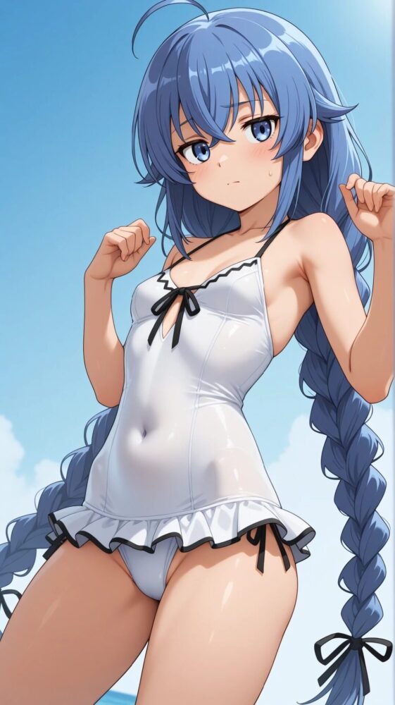 白いワンピース水着を着たロキシー(無職転生)