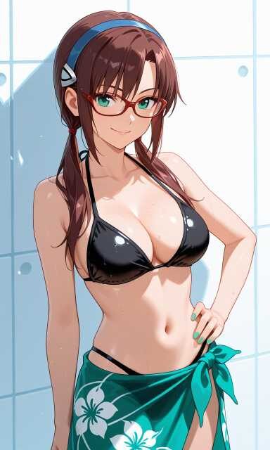 パレオビキニを着た真希波マリ(エヴァンゲリオン)