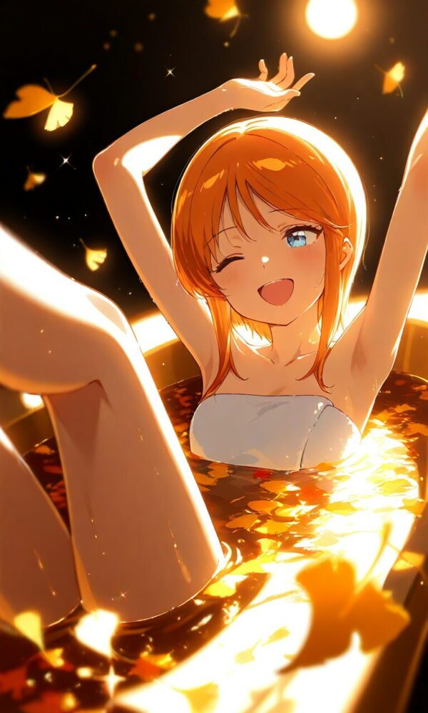 温泉にはいるプルツー（機動戦士ZZガンダム）