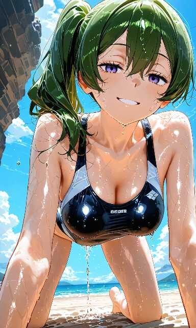 競泳水着を着たユーベル(葬送のフリーレン)