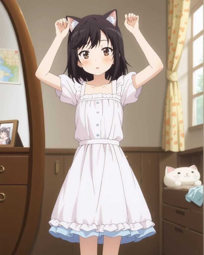 猫耳をつけてみた一条蛍(のんのんびより)