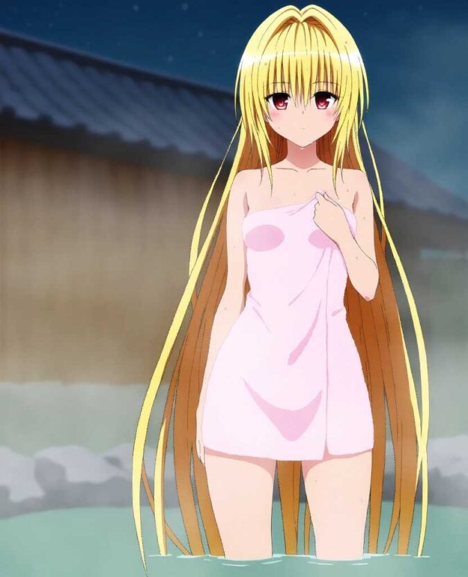 温泉にはいる金色の闇(ToLOVEる)