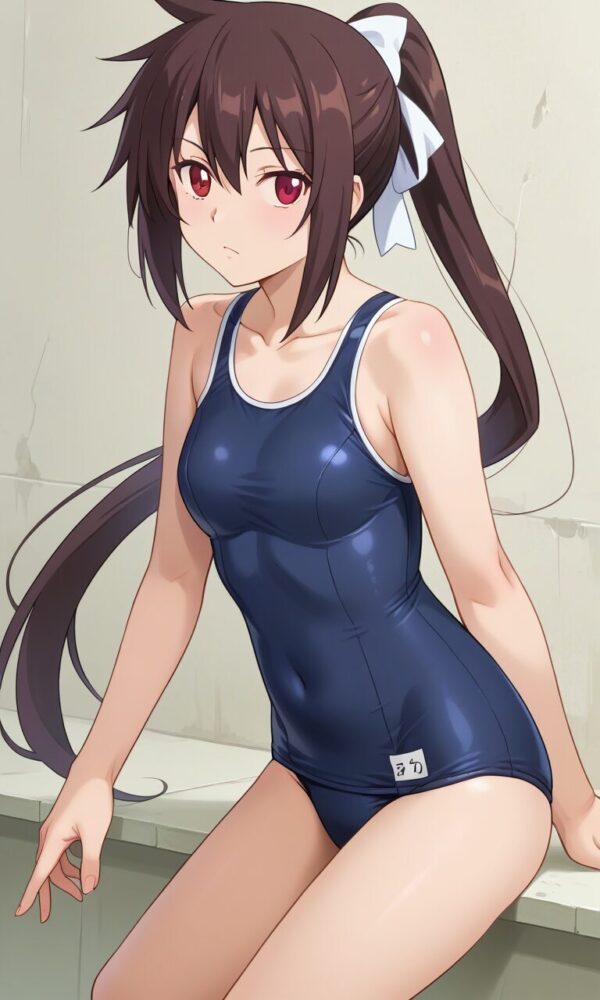 スクール水着を着ている槍桜ヒメ（夜桜四重奏）