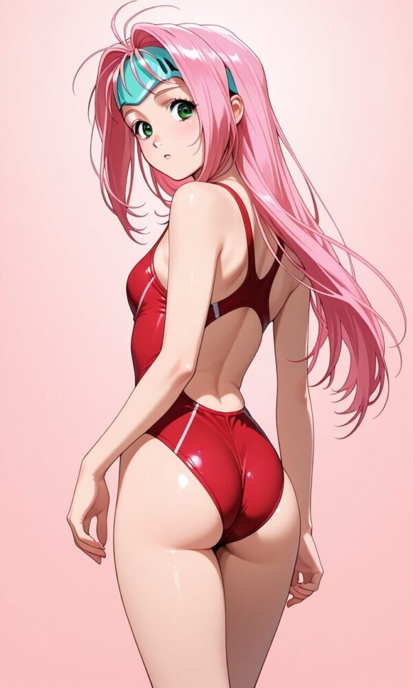 ハイレグ競泳水着を着たミレーヌ・ジーナス(マクロス7)