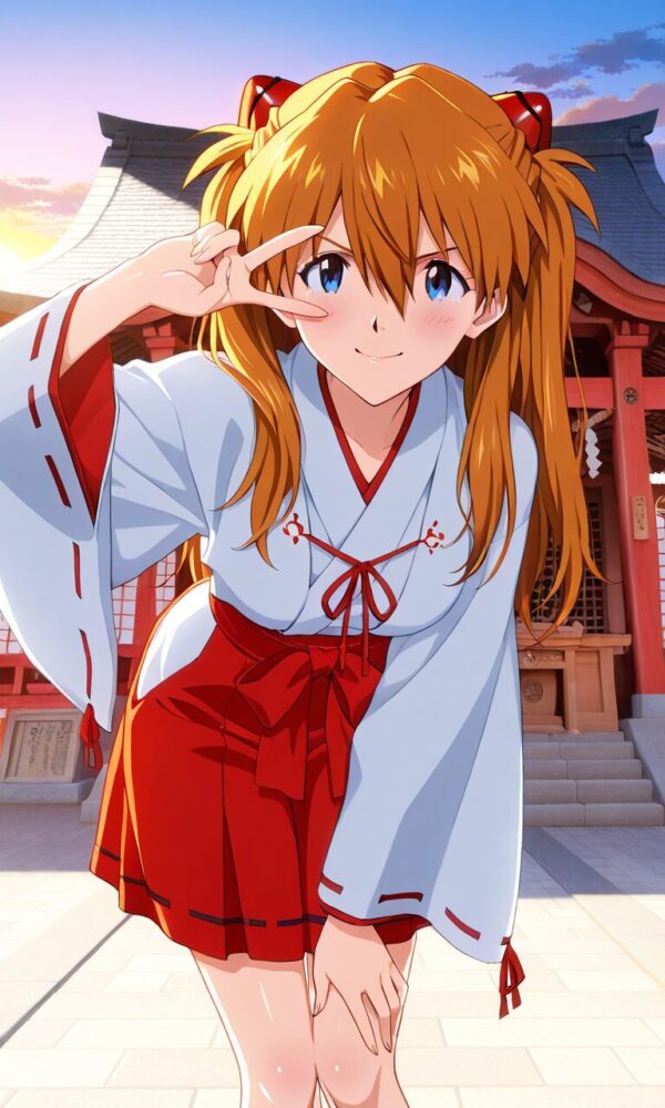 ギャル巫女風のアスカ(新世紀エヴァンゲリオン)