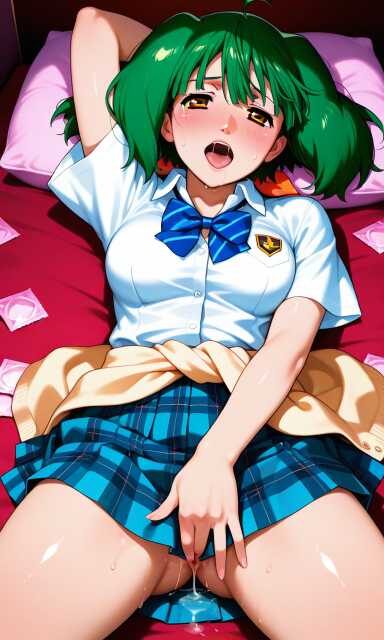 制服を着たままオナニーをするランカ・リー(マクロスデルタ)