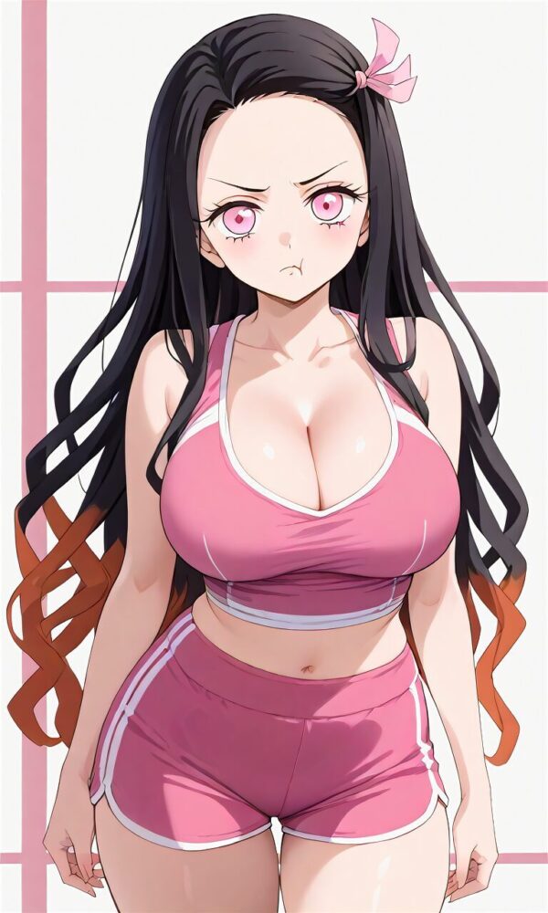 トレーニングウェアを着た竈門禰豆子（鬼滅の刃）