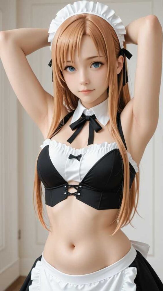セクシーメイドコスプレをしているアスナ(ソードアート・オンライン)