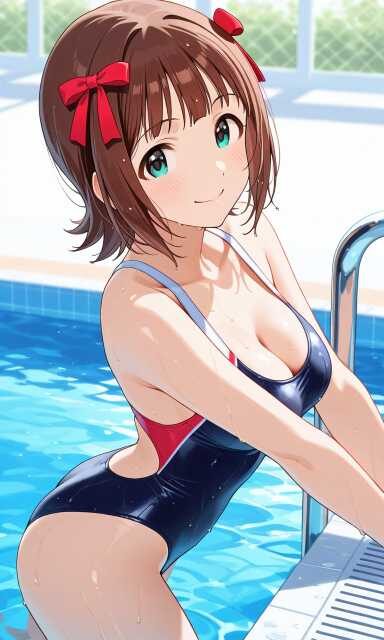 天海春香の競泳水着グラビア（アイドルマスター）