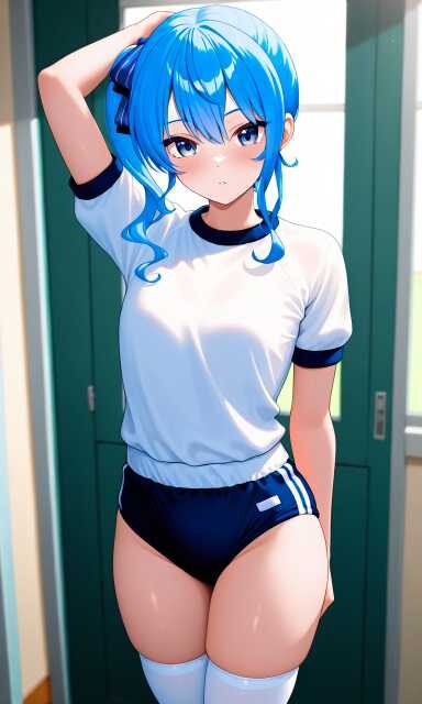 ブルマ体操服を着た星街すいせい（ホロライブ）