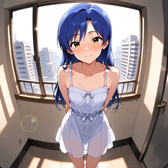 白いワンピースを着た如月千早（アイドルマスター）