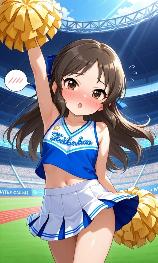 チアガールコスチュームで恥ずかしがる橘ありす（アイドルマスターシンデレラガールズ）