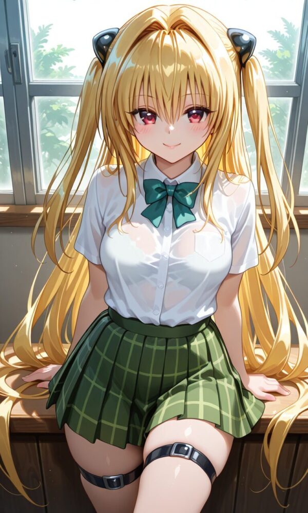 制服からブラジャーが透けてる金色の闇（ToLOVEる）