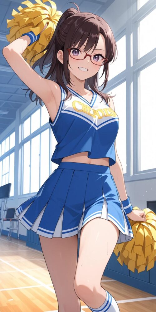 チアガールコスチュームの真希波マリ(エヴァンゲリオン)