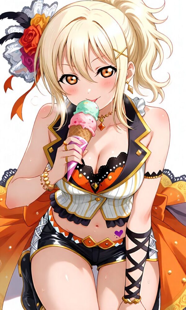 アイスクリームを食べる宮下愛(ラブライブスクールアイドルフェスティバル)