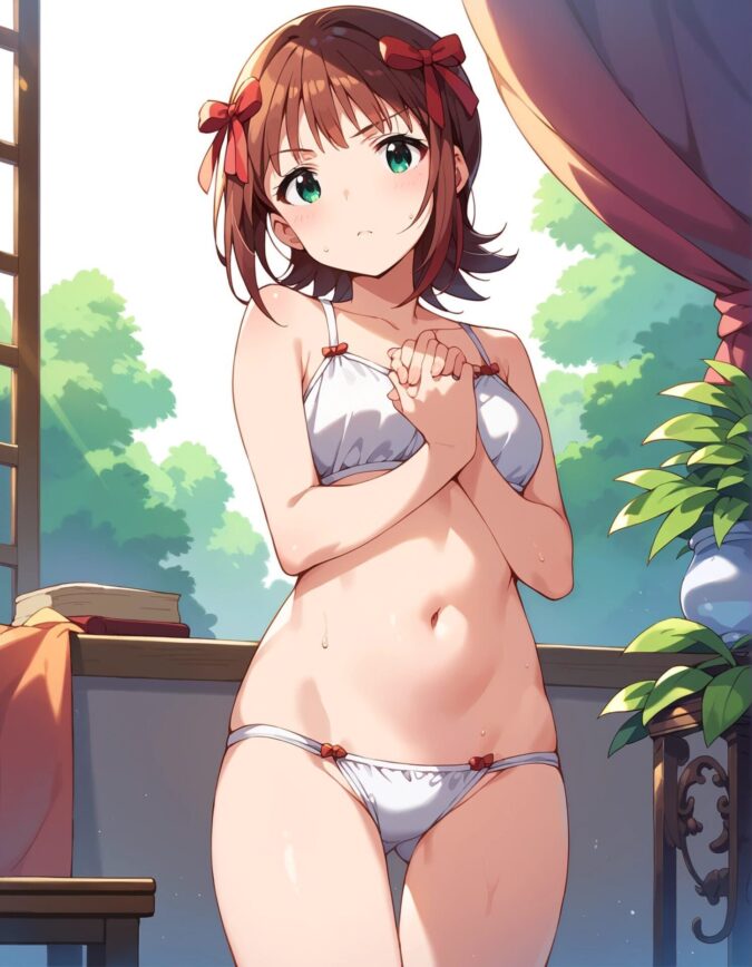 清楚な白い下着姿の天海春香