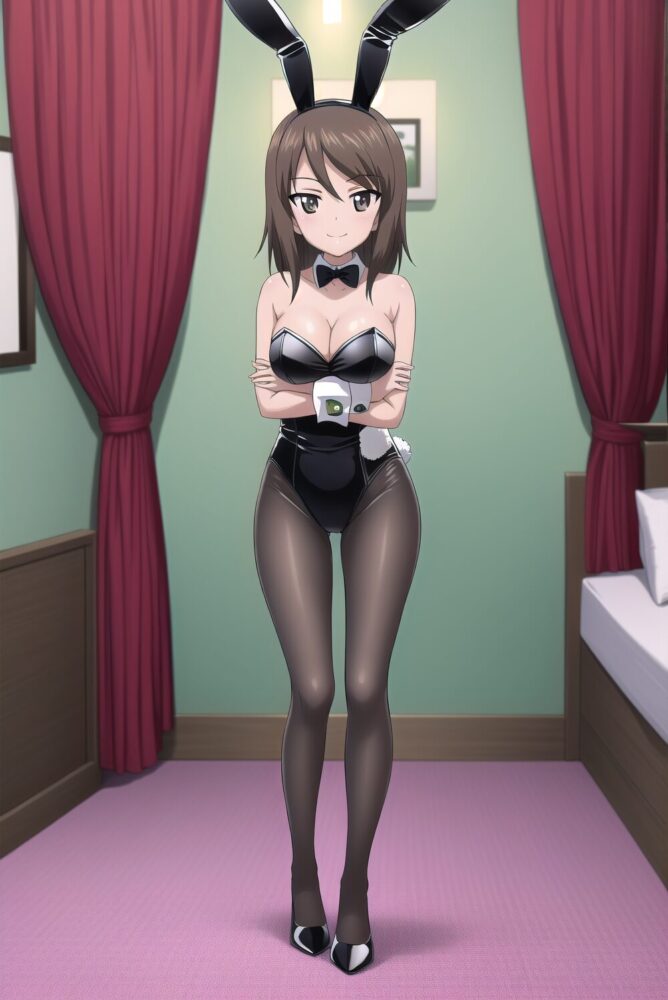 バニーガールコスチュームのミカ